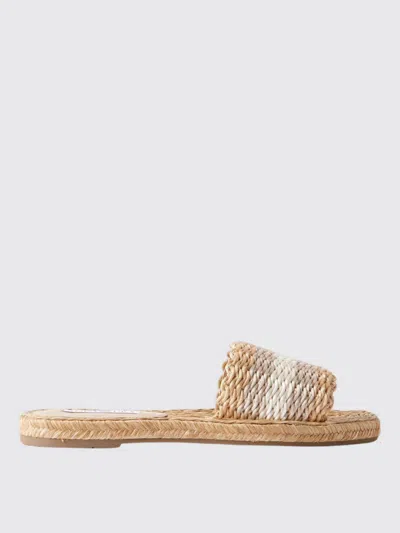 Aquazzura Flat Woven Open Toe Slippers In Neutral