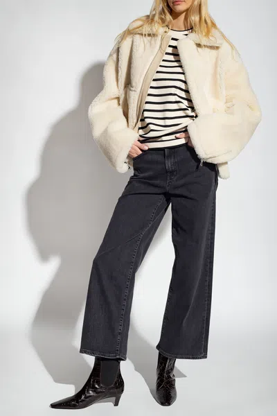 Jil Sander Striped Ribbed Cotton T-shirt In White