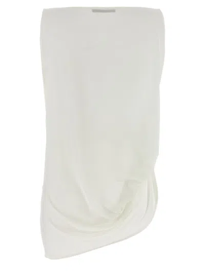 Jacquemus Haut Peplo Gathered Jersey Tank In White