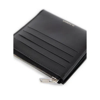 Jil Sander Leather Card Holder With Top Zip Closure