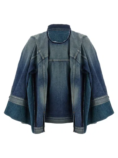 Junya Watanabe Double-layer Faded Denim Jacket With Chest Pockets
