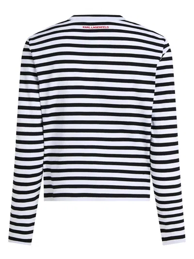 Karl Lagerfeld Ikon Striped Cotton T-shirt