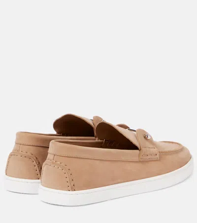 Christian Louboutin Chambeliboat Suede Loafers In Brown