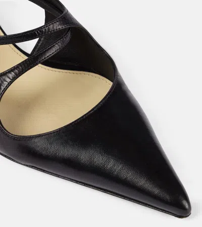 Proenza Schouler Slash Crossover Slingback Leather Pumps In Black