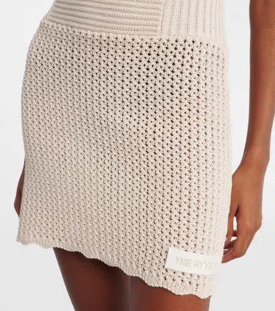 Attico Crochet Tie-strap Dress In Neutral