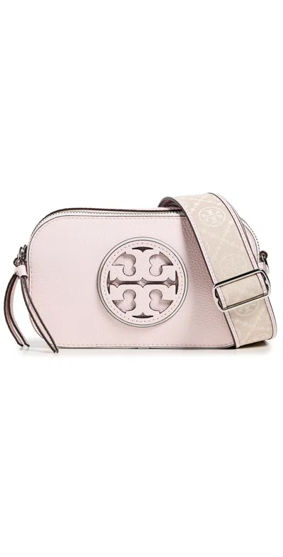 Tory Burch Miller Patent Border Mini Crossbody Bag Pale Pink