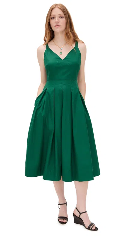 Alex Mill Abby Cotton Poplin Dress In Green