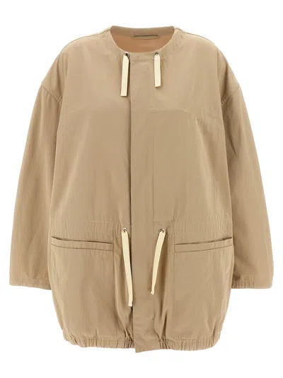 Lemaire Cotton Parka With Drawstring And Elasticated Hem