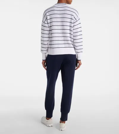 Varley Antonia Relaxed Cardigan In White Blue Nights