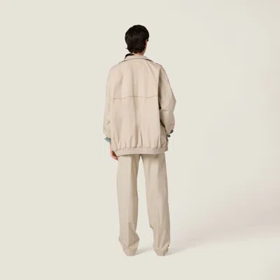 Miu Miu Panama Cotton Pants In Neutral