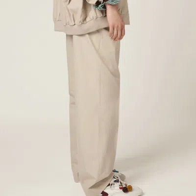 Miu Miu Panama Cotton Pants In Neutral