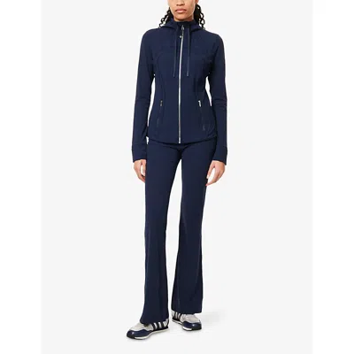 Lululemon Womens Define Nulu Hooded Stretch-woven Jacket True Navy Mirror Silver