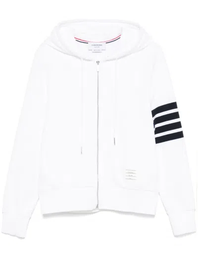 Thom Browne Slim-fit Striped Loopback Cotton-jersey Zip-up Hoodie