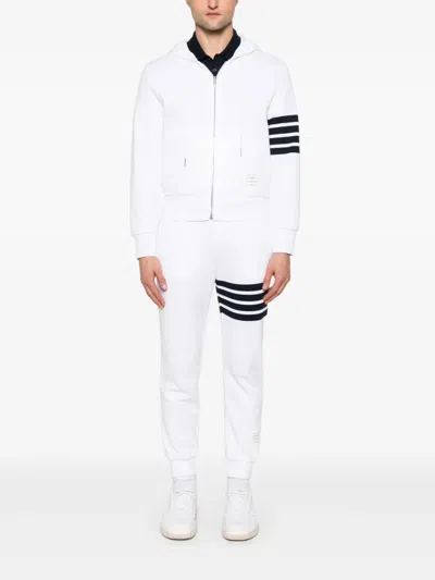 Thom Browne Slim-fit Striped Loopback Cotton-jersey Zip-up Hoodie