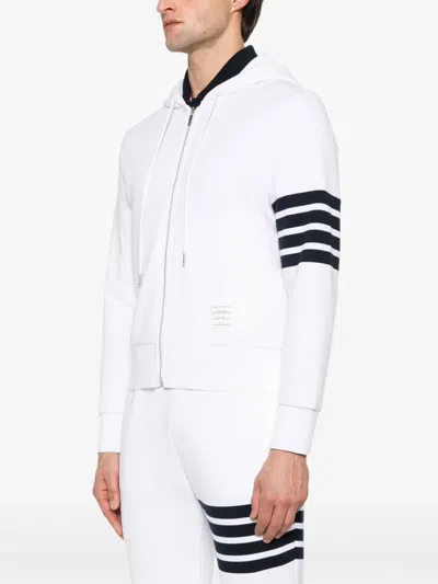 Thom Browne Slim-fit Striped Loopback Cotton-jersey Zip-up Hoodie