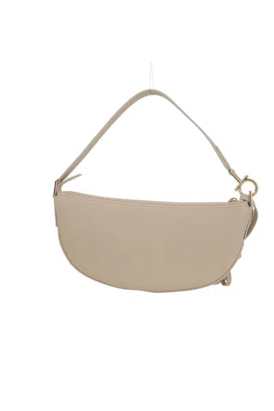Ferragamo Gray Leather Shoulder Bag In Neutral