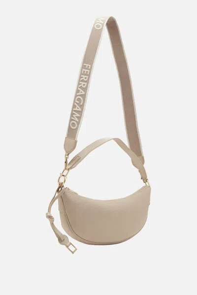 Ferragamo Gray Leather Shoulder Bag In Neutral