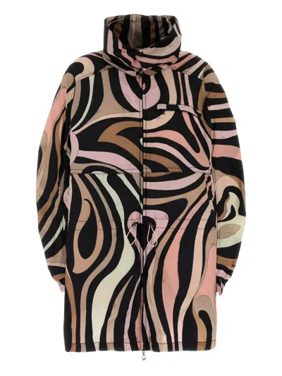 Pucci Printed Taffeta Jacket In Black