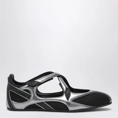 Attico Floor 01 Mesh And Leather Ballerinas Flat