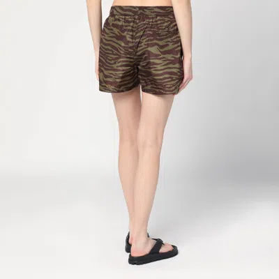 Attico Dark Green And Dark Brown Short Pant