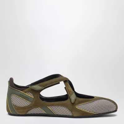 Attico Floor 01 Mesh And Suede Ballerinas Flat
