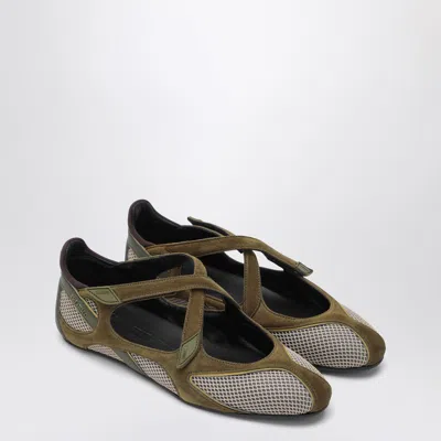Attico Floor 01 Mesh And Suede Ballerinas Flat