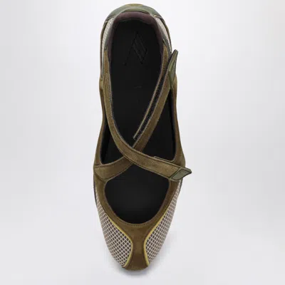 Attico Floor 01 Mesh And Suede Ballerinas Flat