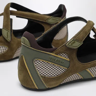 Attico Floor 01 Mesh And Suede Ballerinas Flat