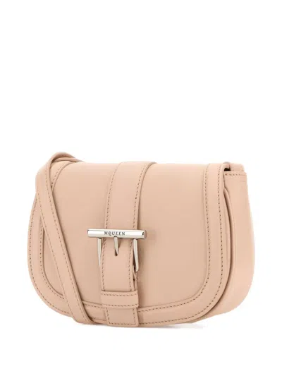 Alexander Mcqueen Women Pastel Pink Leather Mini Satchel Crossbody Bag