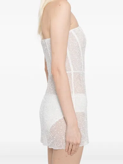 Kiki De Montparnasse Ange Strapless Embellished Lace Mini Dress In Ivory