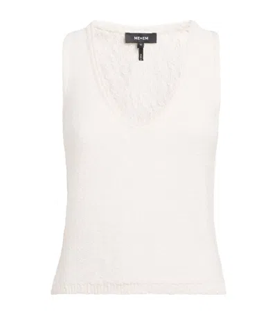 Me+em V-neck Ribbed Ultimate Vest In Bright White