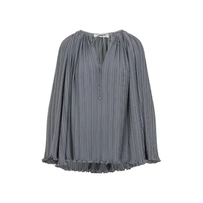 Lanvin Flowing Blouse With Intricate Pleating And Tie Closure