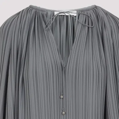 Lanvin Flowing Blouse With Intricate Pleating And Tie Closure