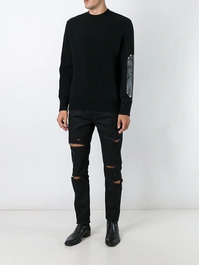 Shop Saint Laurent Distressed Slim Fit Jeans