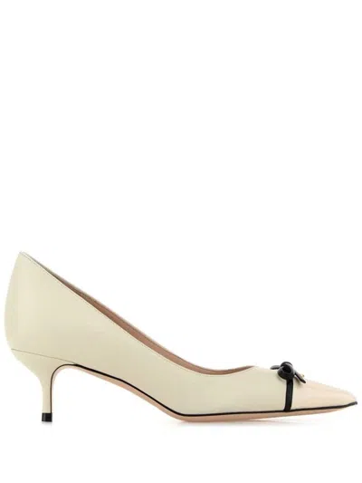 Valentino Bepointy 45 Bow-embellished Two-tone Leather Pumps