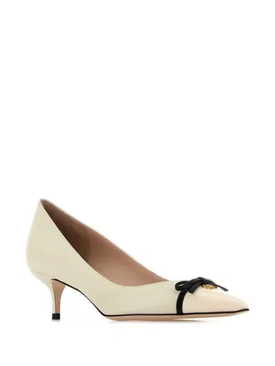 Valentino Bepointy 45 Bow-embellished Two-tone Leather Pumps