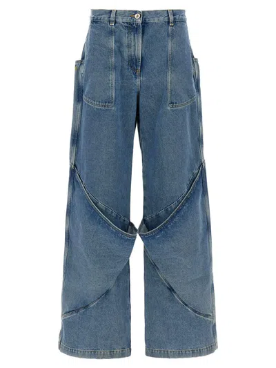Attico Sky Blue Baggy Jeans With Large Pockets