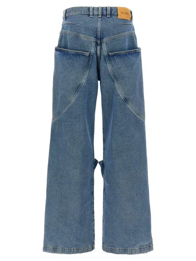 Attico Sky Blue Baggy Jeans With Large Pockets