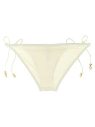 Eres Luxe Low-rise Bikini Bottoms With Gold Accents In Neutral