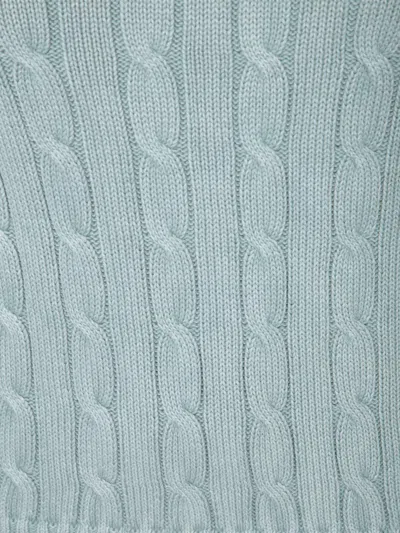 Polo Ralph Lauren Womens Kimberly V-neck Cable-knit Cotton Jumper Light Chambray