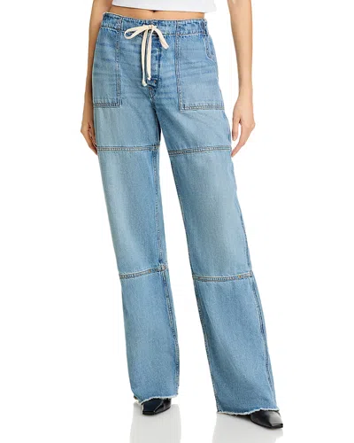 Re/done Beach Mid-rise Straight-leg Jeans In Blue