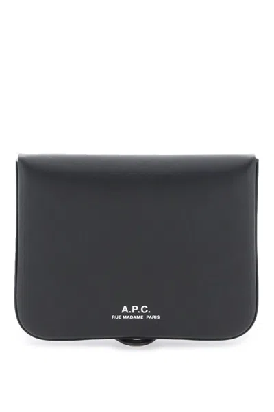 Apc A.p.c. Black Leather Card Holder