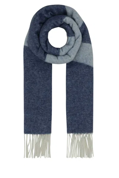Apc A.p.c. Blue Wool Blend Malo Scarf