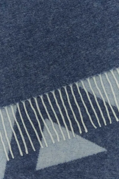 Apc A.p.c. Blue Wool Blend Malo Scarf