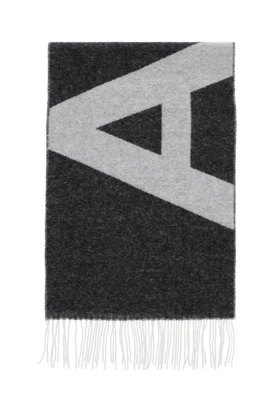 Apc A.p.c. Dark Grey Wool Blend Malo Scarf