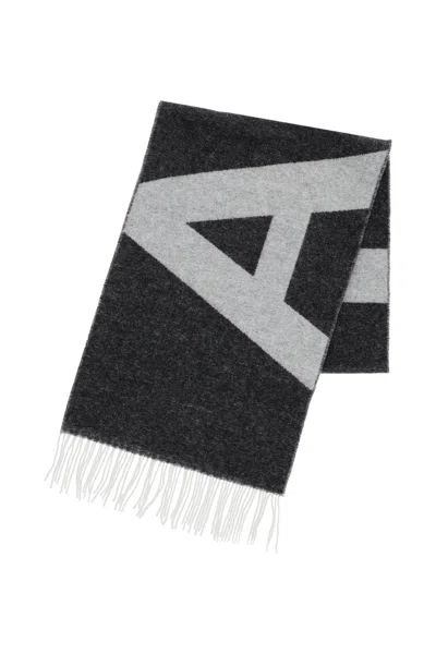Apc A.p.c. Dark Grey Wool Blend Malo Scarf