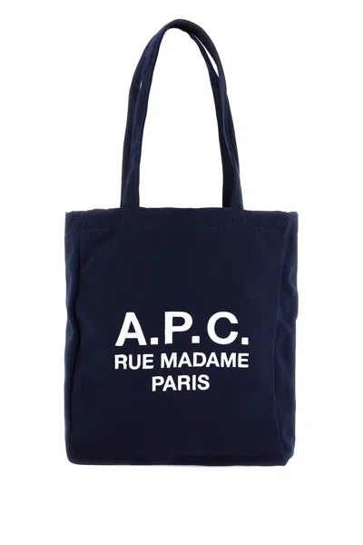Apc A.p.c. Navy Blue Canvas Lou Rue Madame Shopping Bag