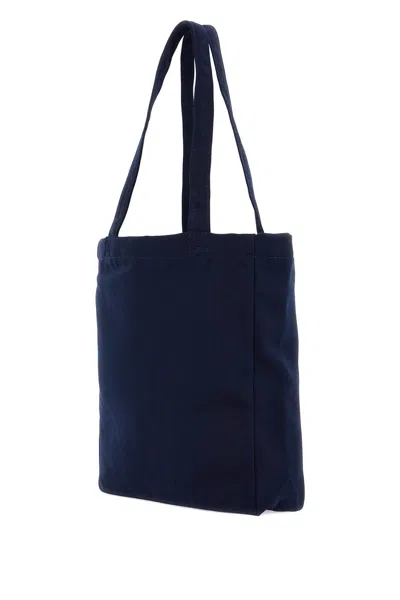 Apc A.p.c. Navy Blue Canvas Lou Rue Madame Shopping Bag