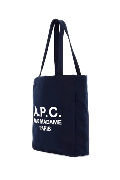Apc A.p.c. Navy Blue Canvas Lou Rue Madame Shopping Bag