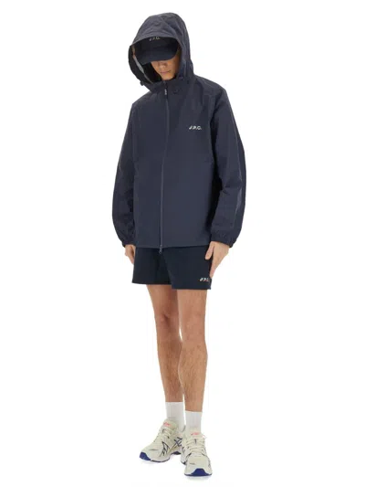 APC A.P.C. NAVY BLUE POLYESTER A.P.C. X ASICS MEADOW JACKET 